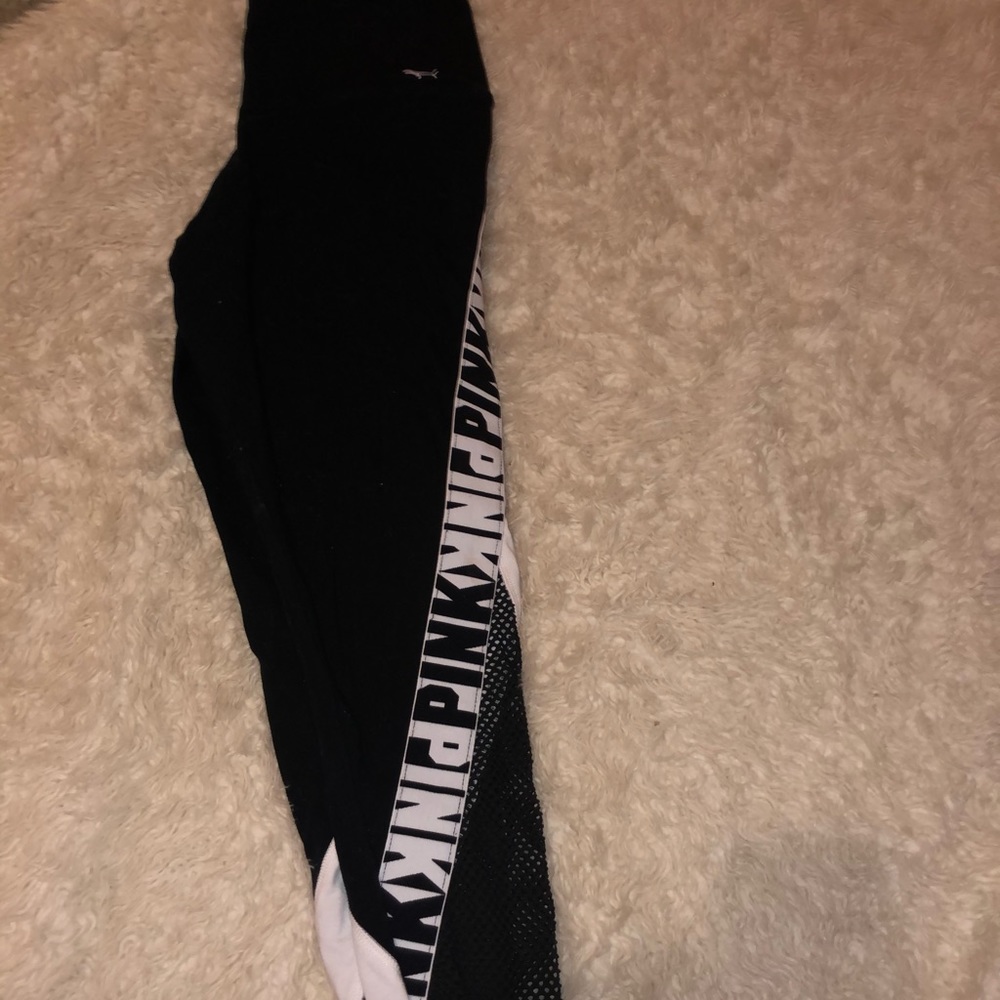 PINK Victoria Secret Logo Mesh Leggings